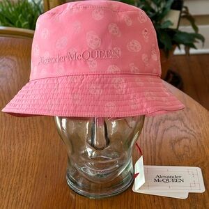 Alexander McQueen Pink Skull Jacquard Bucket Hat